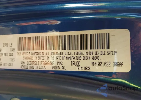 2015 Ram 1500 Big Horn from USA, damaged, VIN 1C6RR6LT1FS608006